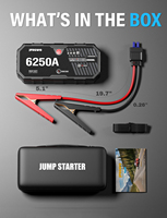 OEM Puissant Booster d'urgence portable 16000mAh 12V3400AMP pour voiture et moto, avec batterie lithium-ion polymère et grand écran intelligent