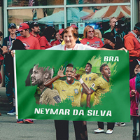 Drapeau brésilien Neymar, 3x5 pieds, 100% polyester, pour événements sportifs.