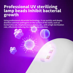 Lampe de toilette rechargeable 2-en-1 avec capteur, lumière RGB <span class=keywords><strong>et</strong></span> stérilisation UV, veilleuse LED intelligente étanche pour cuvette de salle de bain - Product Image 4