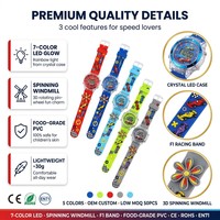 Montre numérique sportive pour enfants et élèves, avec LED clignotantes et fonction fidget spinning