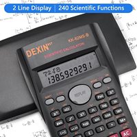 Calculatrice scientifique Foska 991MS 401 fonctions avec couvercle coulissant pour étudiants, enseignants, collèges, universités et bureaux