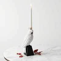 Fabricant de bougeoirs en résine, sculptures de bougeoirs en polyrésine en forme d'oiseau perroquet, faits à la main, pour la décoration intérieure et les cadeaux de bureau, OEM ODM personnalisé