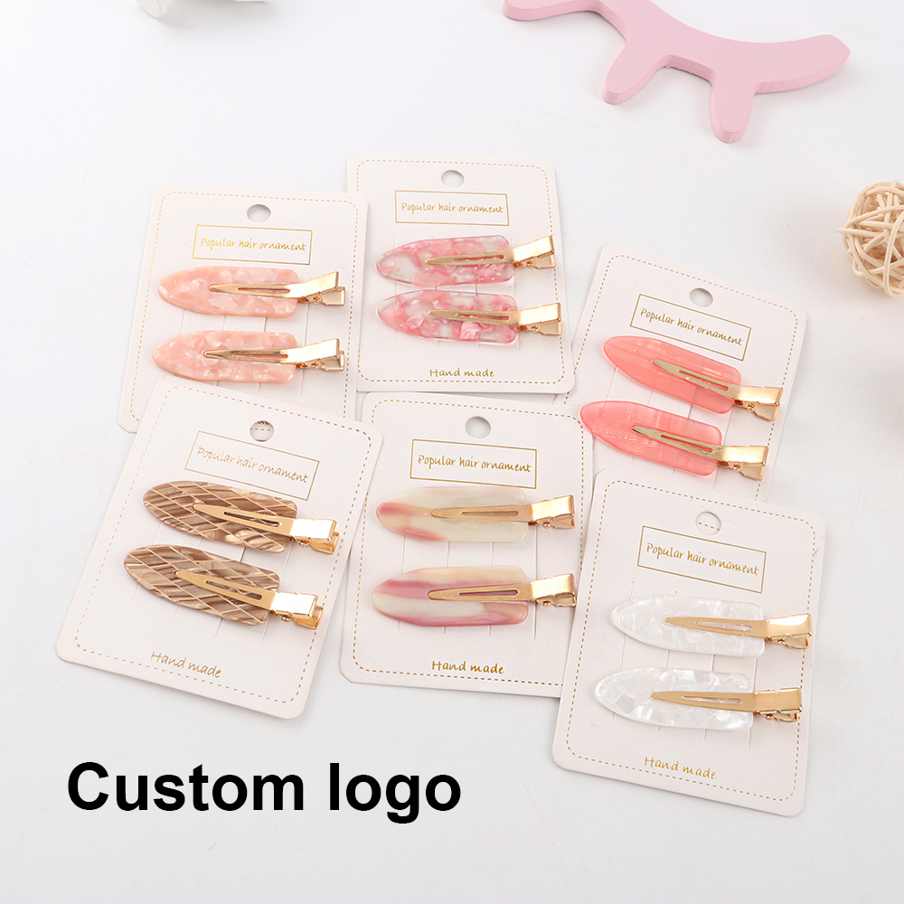 HC002D Coreano Sem Bend No Crease Hair Clips 6cm Maquiagem Cuidados com a pele hairpins Seamless Custom logotipo cabelo clip hairgrips para meninas