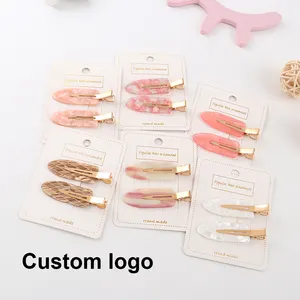 HC002D Korean No Bend No Crease Hair Clips 6cm Make up Skin Care hairpins Seamless Custom logo hair clip hairgrips for girls