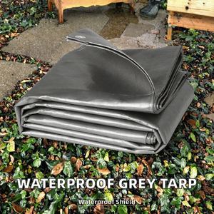 Waterproof Woven Tarpaulin Fabric HDPE Laminated Protective Tarp with Grommets 280 GSM Silver for <b>Wood</b> Coal Cover - Product Image 2