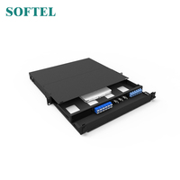 1U 19 ''Rack Mount Fiber Optic MPO Kaset dengan Fusion Splicing Tray