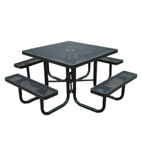 Table extérieure avec trou pour parapluie, en gros table de pique-nique, banc de table de pique-nique