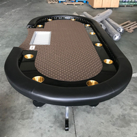 Tables de poker professionnelles de haute qualité, personnalisées, de luxe, 96 pouces, très vendues, avec éclairage LED, pour 10 joueurs