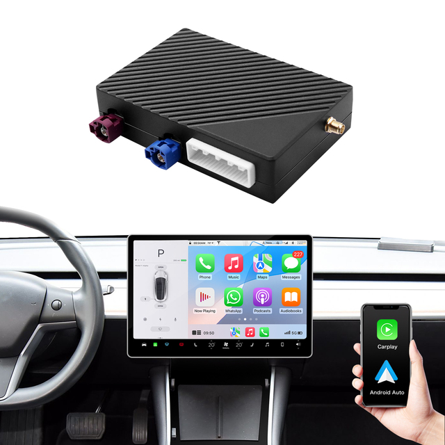 Wireless CarPlay and Android Auto Adapter for Tesla Model 3 X/Y Supports AirPlay Navigation Mirroring Accessories