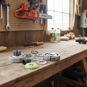 Frizione a tamburo compatibile con Stihl MS380 038, gabbia per aghi, ingranaggio a denti dritti, pompa olio, anello elastico, rondella, coperchio, accessori per anelli elastici - Product Image 3