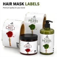 Etiquetas Adhesivas Personalizadas para Botellas de Cosméticos, Impresas en Rollo con Logotipo, Resistentes al Agua