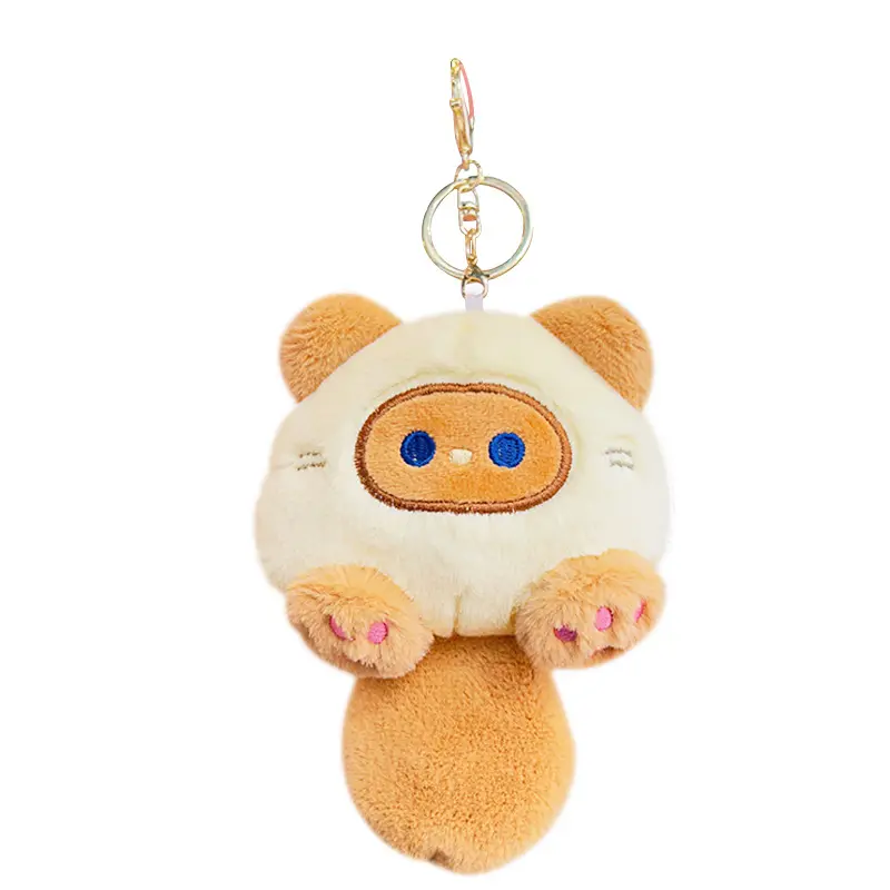 Cute round cat key chain pendant doll doll plush pendant small gift cartoon key chain for gifts
