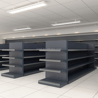 Rd Heavy-Duty Enkelzijdige Vrijstaande Metalen Gondel Supermarkt Plank Voor Supermarkt Retail Display Fruit Groente Rack