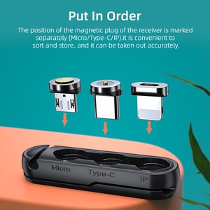 Boîte à fiches magnétiques 3-en-1 Type-C <span class=keywords><strong>Micro</strong></span> USB Cable Plug Magnet Connector Head Container - Product Image 4