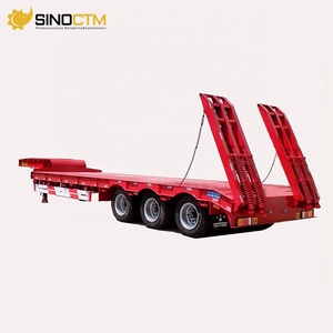 60T 70T 80T Heavy Duty Lowboy Semi Remolque 3 ejes <span class=keywords><strong>13M</strong></span> 16M <span class=keywords><strong>Low</strong></span> <span class=keywords><strong>Bed</strong></span> Flatbed Truck Trailers para la venta - Product Image 1
