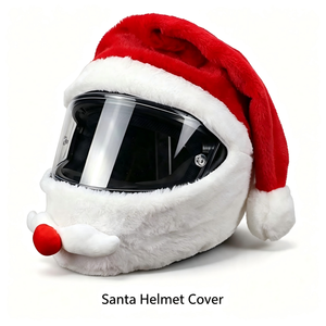 Funda de Casco de Felpa Suave con Estampado Personalizado, Funda de Casco de Santa Claus para Decoración Navideña, a Prueba de Viento para Invierno - Product Image 2