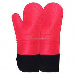 Extra Long Professional Heat Resistant <b>Silicone</b> Mitt Kitchen Cooking Pot Holders <b>Silicone</b> Oven Mitt with Quilted Liner - Product Image 6