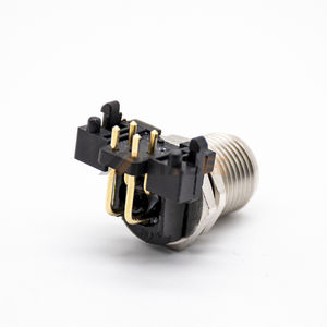 M12 Dik Açılı PCB Konnektörü Erkek 4 Pin A Kodlu Panel Montaj Adaptörü IP67 Sensör Arayüzü - Product Image 2