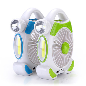 Ventilador portátil recargable por USB con luz LED, mini ventilador para camping, hogar, dormitorio, motor DC, pequeño, en colores azul y verde. - Product Image 3