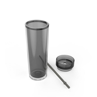 Prix direct d'usine Gobelet à eau maigre en plastique à double paroi de 20oz mat avec paille