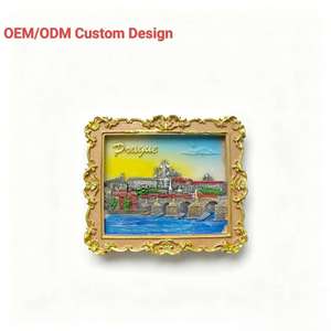 Imán de Refrigerador Personalizado con Diseño de Praga, Recuerdo Turístico en Resina 3D del <span class=keywords><strong>Puente</strong></span> Carlos, para la República Checa - Product Image 1