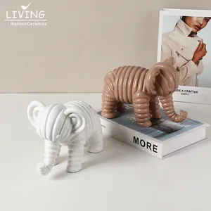 新设计动物小象摆件陶瓷工艺桌面艺术装饰客厅办公室手工家居装饰