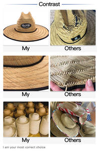 Sombreros de Paja de Verano para Hombre, Venta al por Mayor, Logotipo Personalizado, Sombrero de Paja Natural para Exteriores, <span class=keywords><strong>Playa</strong></span>, Surf, Salvavidas, Ala Ancha - Product Image 5