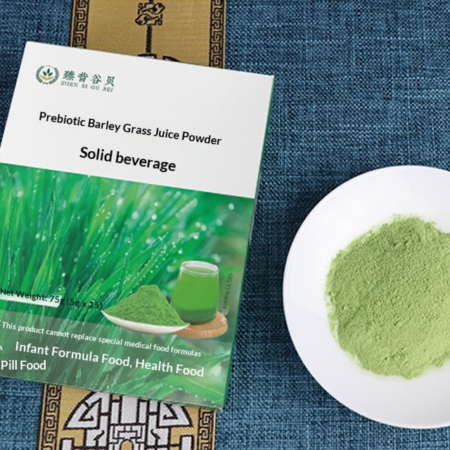 Prebiotic Barley Leaf Green Juice Instant Powder 75g OEM Solid Beverage Dietary Fiber Enzyme Improved Bone Density Wheatgrass No