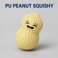 Vente en gros de jouets mignons en forme d'arachide de 10,5 cm, jouet anti-stress en mousse PU à récupération lente, jouet à presser avec visage souriant pour enfants et adultes, cadeau OEM