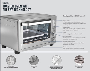 فرن بيتزا كهربائي كونترتوب 24 لتر بأربعة كهربي فرن رقمي 3 في 1 فرن قلي هوائي حراري - Product Image 6