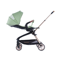Poussette compacte et légère pour bébés de 0 à 3 ans, facile à plier à une main avec poignées réglables et roues en tissu doux