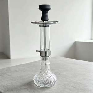 Cachimba de Vidrio Transparente Moderna con Base Metálica y Accesorios para Salón, Bar y Uso Doméstico - Product Image 3