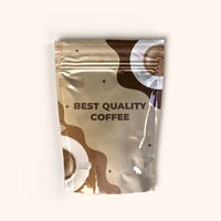 Sachet plat refermable personnalisé en aluminium avec fermeture éclair pour café et thé, type Doypack
