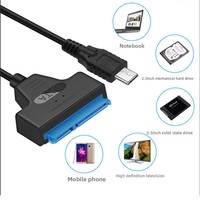 Cavo di Trasferimento Dati Type-C SATA con Conduttore in Rame e Schermatura Intrecciata in PVC per Connessione Esterna di Dischi Rigidi SSD/HDD da 2.5''