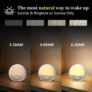 Réveil Lumineux Multicolore avec Sons Radio Coucher et <span class=keywords><strong>Lever</strong></span> de Soleil, Bruit Blanc, Lumières de Réveil pour Utilisation Extérieure, Horloge avec Affichage de l'<span class=keywords><strong>Heure</strong></span> - Product Image 5