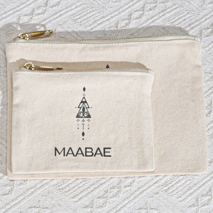 Bolsa de Maquillaje Ecológica de Lona Natural de 8 Onzas con Cierre, Bolsa de Cosméticos de Viaje de Lona de Algodón con Logotipo Personalizado Impreso - Product Image 3