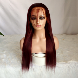 Parrucca frontale capelli umani parrucche all'ingrosso bordeaux 99j colore pizzo anteriore capelli umani pieno Hd pizzo trasparente parrucca anteriore per le donne - Product Image 1
