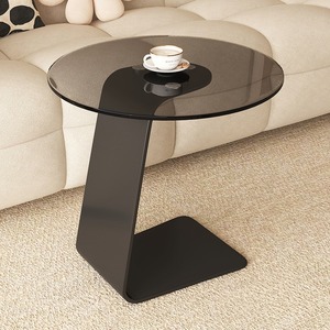 Table <span class=keywords><strong>console</strong></span> moderne minimaliste en acier et <span class=keywords><strong>verre</strong></span> de type C <span class=keywords><strong>Petite</strong></span> table à thé de luxe pour le salon Côté canapé pour <span class=keywords><strong>petite</strong></span> villa - Product Image 6