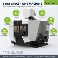 Centro de Mecanizado de 5 Ejes de Alto Rendimiento HDC-600F5, Fresadora Vertical CNC para Componentes de Moldes