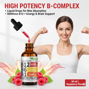 อาหารเสริมวีแกนชนิดน้ำคุณภาพสูงขายดีที่สุด ผสมวิตามินบีรวม ไม่มีสารเติมแต่ง สำหรับผู้ใหญ่ ขนาด 60 มล. - Product Image 1