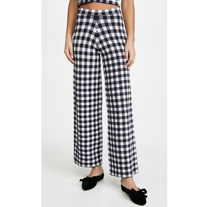 Customise <strong>Ladies</strong> <strong>Tartan</strong> Check Wide Leg Pants Casual Fashion Plaid <strong>Trousers</strong> - Product Image 5