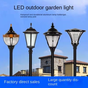 Farola de Jardín de Hierro para Exteriores con Pantalla de Vidrio LED, Luz Blanca Cálida de 2700K, IP66, Bombilla A19 No Desmontable, AC 220V, Sensor de Movimiento, Energía Solar - Product Image 6