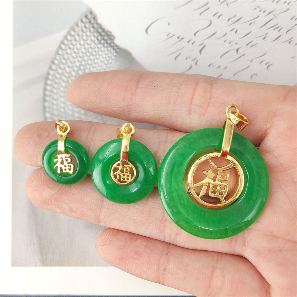 Lucky Donut Coin Pendant Necklace - 18K Gold Plated, Hand-Carved Floral With CZ Stones, Adjustable Chain