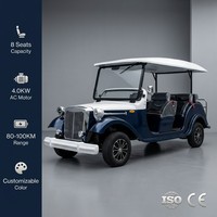 Tarion - Coche Eléctrico Vintage de Alta Calidad para 8 Personas con Batería de Litio, Motor Asíncrono de CA de 4.0KW, Suspensión Delantera MacPherson, 30Km/h