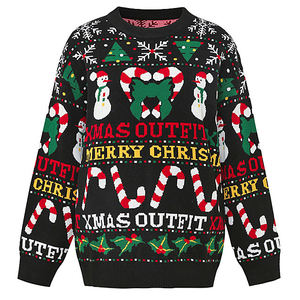 Fabricants de pulls en jacquard à <span class=keywords><strong>col</strong></span> rond pour hommes, à manches longues, pour l'hiver, à thème de Noël - Product Image 1