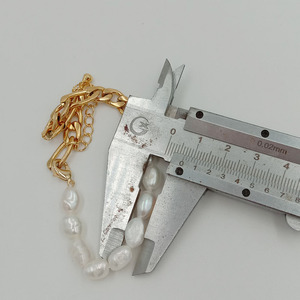 100% Nature Freshwater <strong>Pearl</strong> <strong>Bracelet</strong> , 6.5-9.5 mm Baroque <strong>Pearl</strong> <strong>Bracelet</strong> Mixed With Stainless Steel Chain ,18k <strong>Gold</strong> Plating - Product Image 2