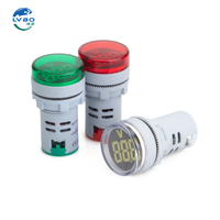 Voltmeter Digital AC/DC Mini LVBO AD16-22D/V 500V AC/DC Tampilan Tegangan Maksimum Lampu Indikator Multi-warna