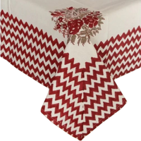 Nappe personnalisable en polyester imprimée par sublimation à motif cachemire rouge, lavable, multicolore, pour la maison, l'hôtel et les fêtes, vente en gros