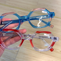 WP2409 Gafas de Moda, Montura Óptica Cuadrada Pequeña de Acetato Laminado, Combinación de Lentes Graduadas