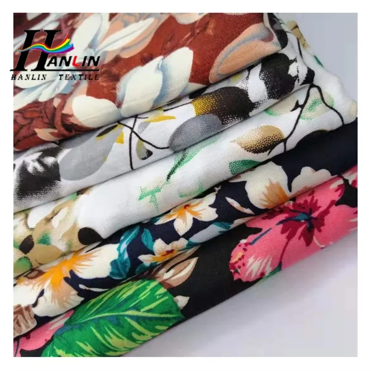 Cheap printed viscose dress rayon fabric stock in shaoxing